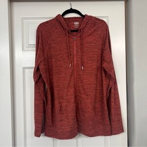 Maurices Red Relaxed Ribbed Hoodie